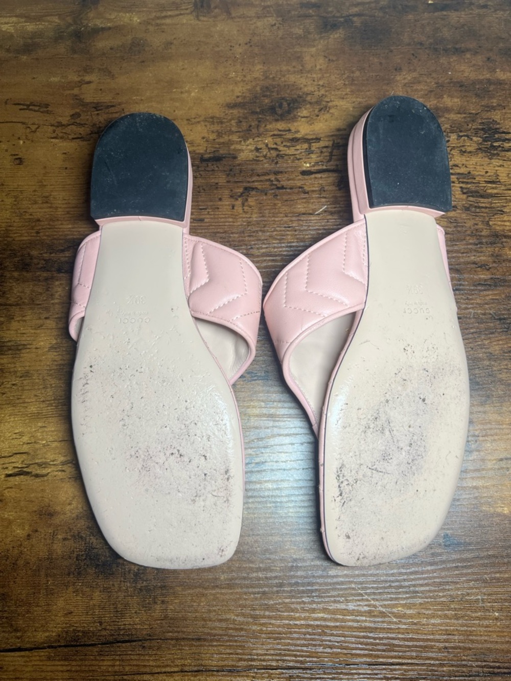 Gucci Pink Marmont Quilted Leather Thong Sandal perfect pink 39.5 - Picture 7 of 10
